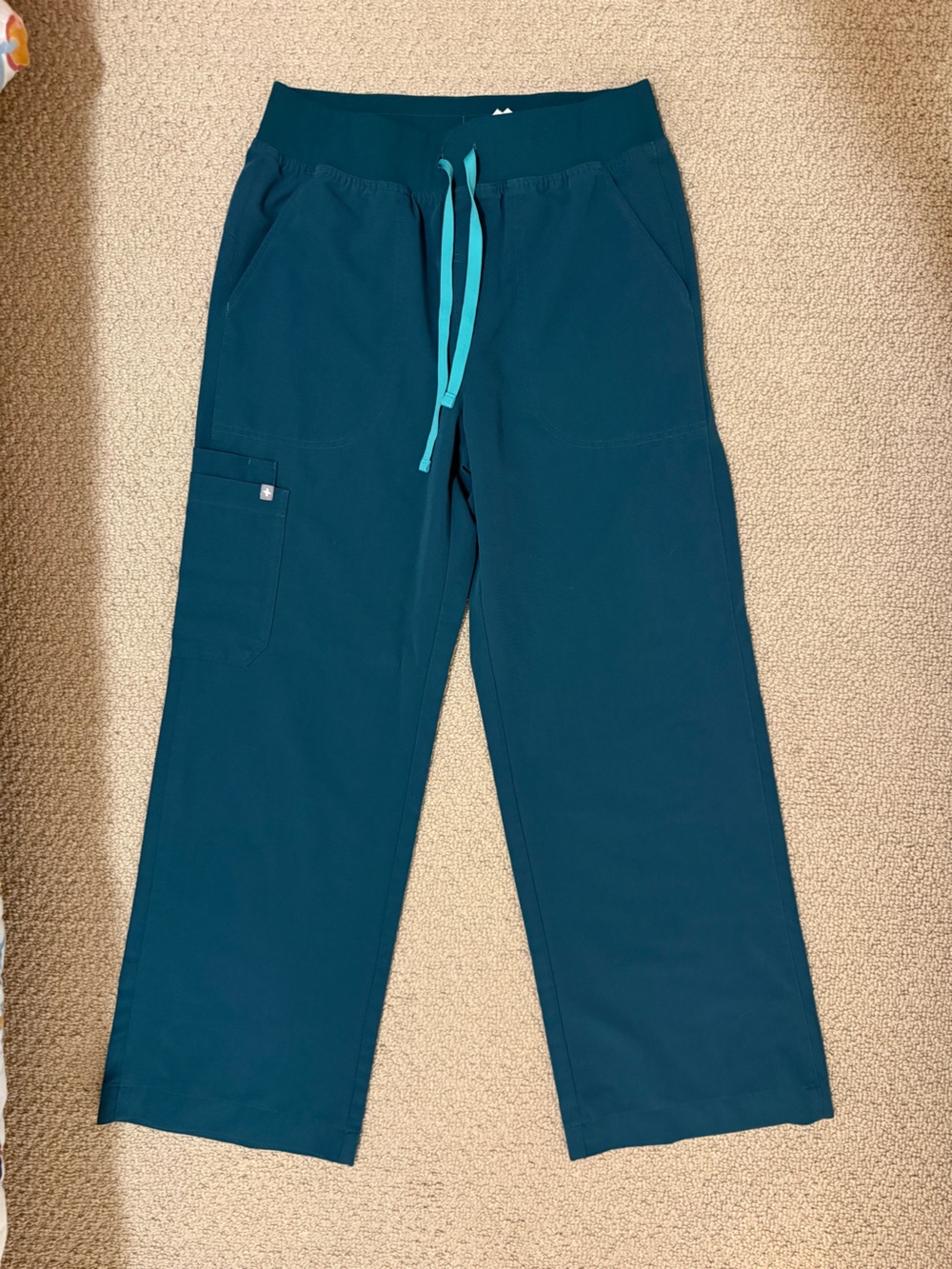 Figs Caribbean Blue High Waisted Isabel Wide Leg - Scrub Pant